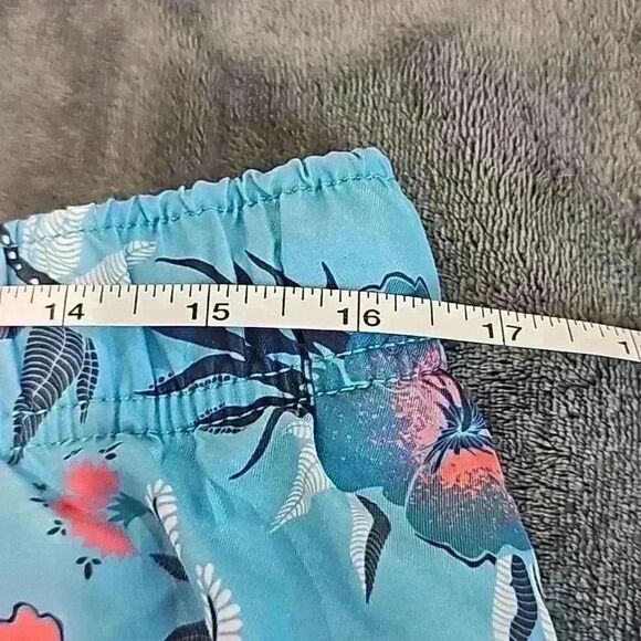 Molokai teal hibiscus swim trunks Size L - Picture 3 of 6